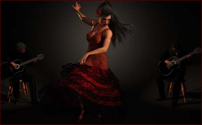 Flamenco Dancer with Guitarists