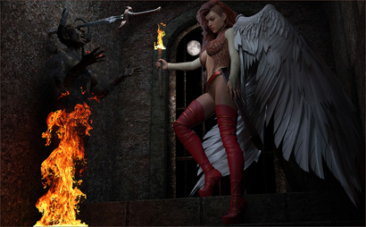 Angel Incinerates Demon