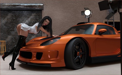 Female Bent Over Hood