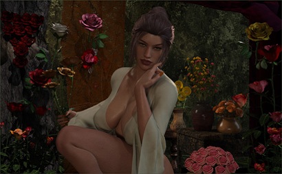 Beautiful Woman Amid Flowers