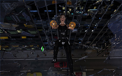 Trinity Crashes Through Window