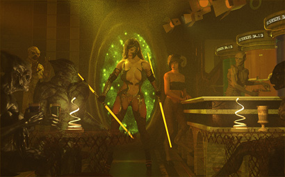 Earth Sheriff Arrives in Bar/Loungen