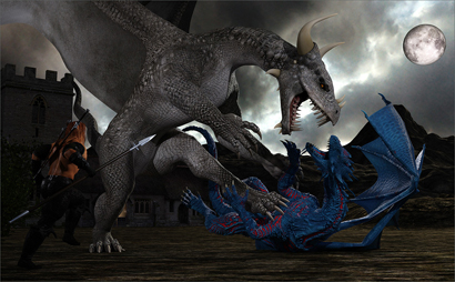 Dragon Pounces on Another